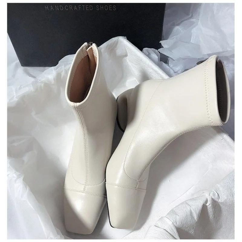 

2026 New High-heeled Temperament Booties, Simple and Versatile, Literary and Retro Boots for Women 35