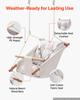 Baby Swing 30 kg Weight Capacity 3 Modes Canvas Hammock Swing White, for Indoor and Outdoor, 5-Point Harness and Tree Straps, Wooden Hanging Seat with