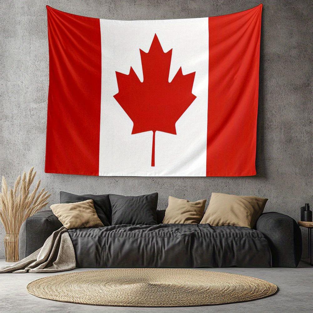 Canadian Flag Maple Leaf Tapestry Classic Red White Patriotic Wall Decor for Living Room Bedroom Party 74x94cm(29x37in)