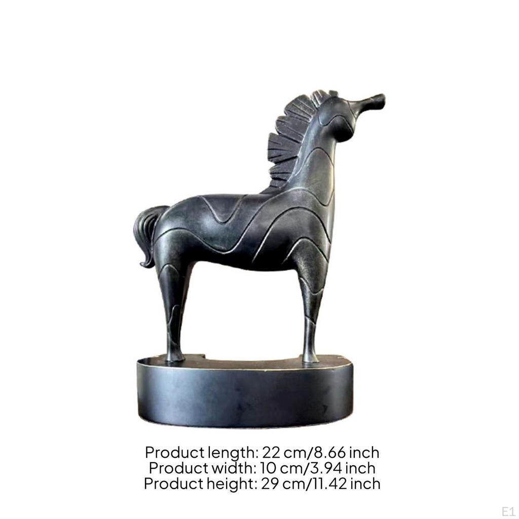 Standing Horse Statue Modern Carved Ornament for Art Lovers, Clean Design Aficionados,