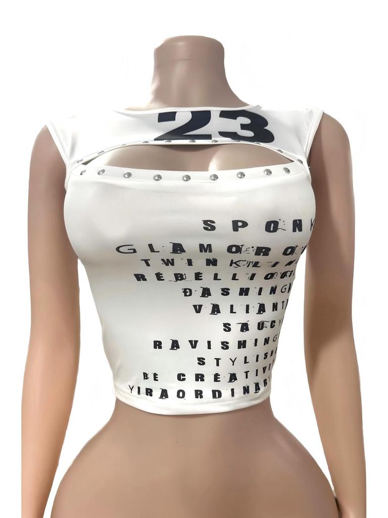 Sexy Letter Print Crop Top