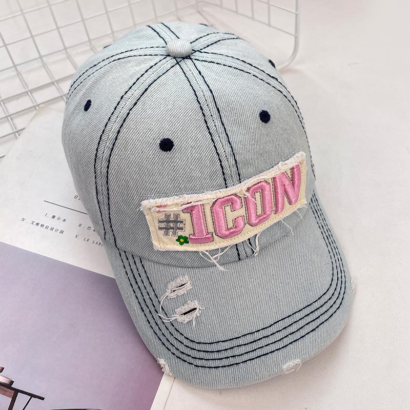 

Summer original design versatile washed old letter baseball cap women 56-60CM