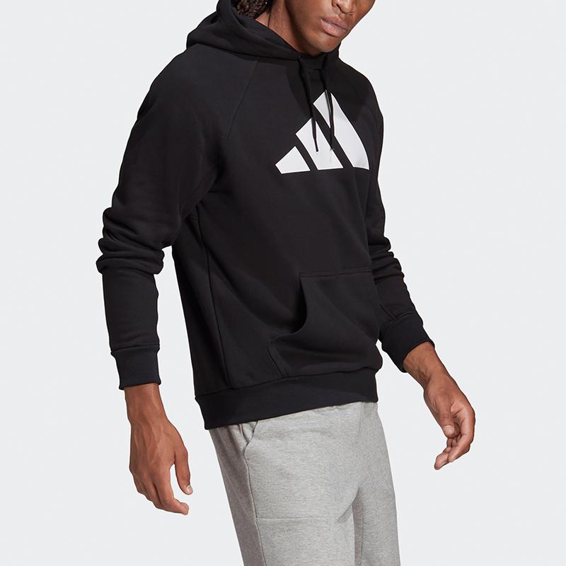 Adidas Casual Sports Pullover Hoodie Men Tops Black GM6458