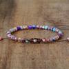 8mm Purple Imperial Jasper Beaded Bracelets for Women, Adjustable Crystal Bracelets with Alloy Bead, Simple Stone Jewelry