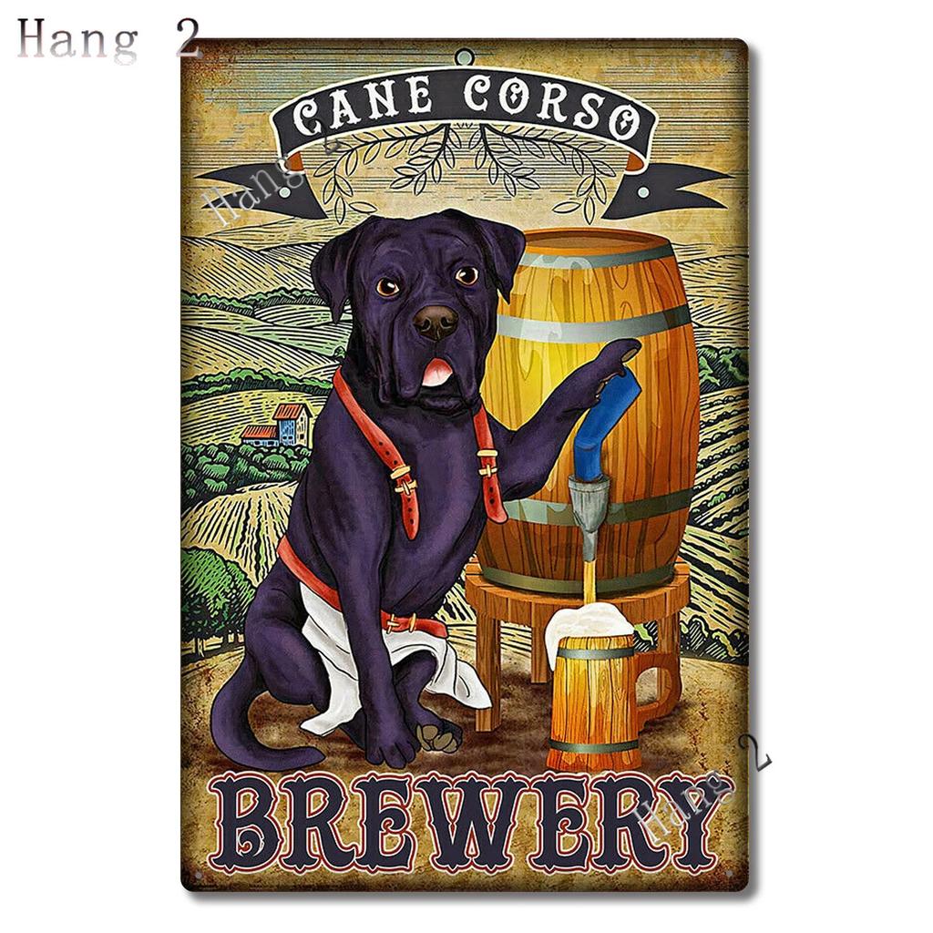 Amantes de Cães Cane Corso Pôster Personalizado do Ano Cão Cane Corso Companhia de Café Decoração de Casa Sinal de Metal para Banheiro Placa de Arte para Casa 8x12 Polegadas