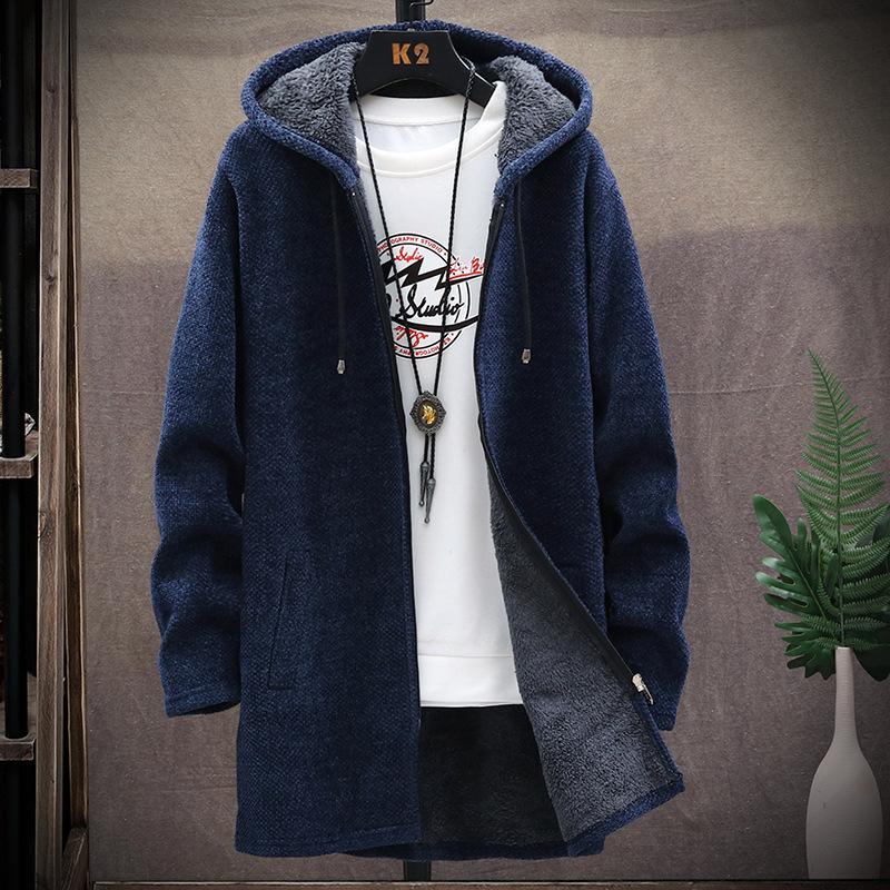 Men Autumn Winter Warm Sweaters Coat Zipper Medium Long Cardigan Sweaters Man Casual Knitwear Sweatercoat Mens Clothes