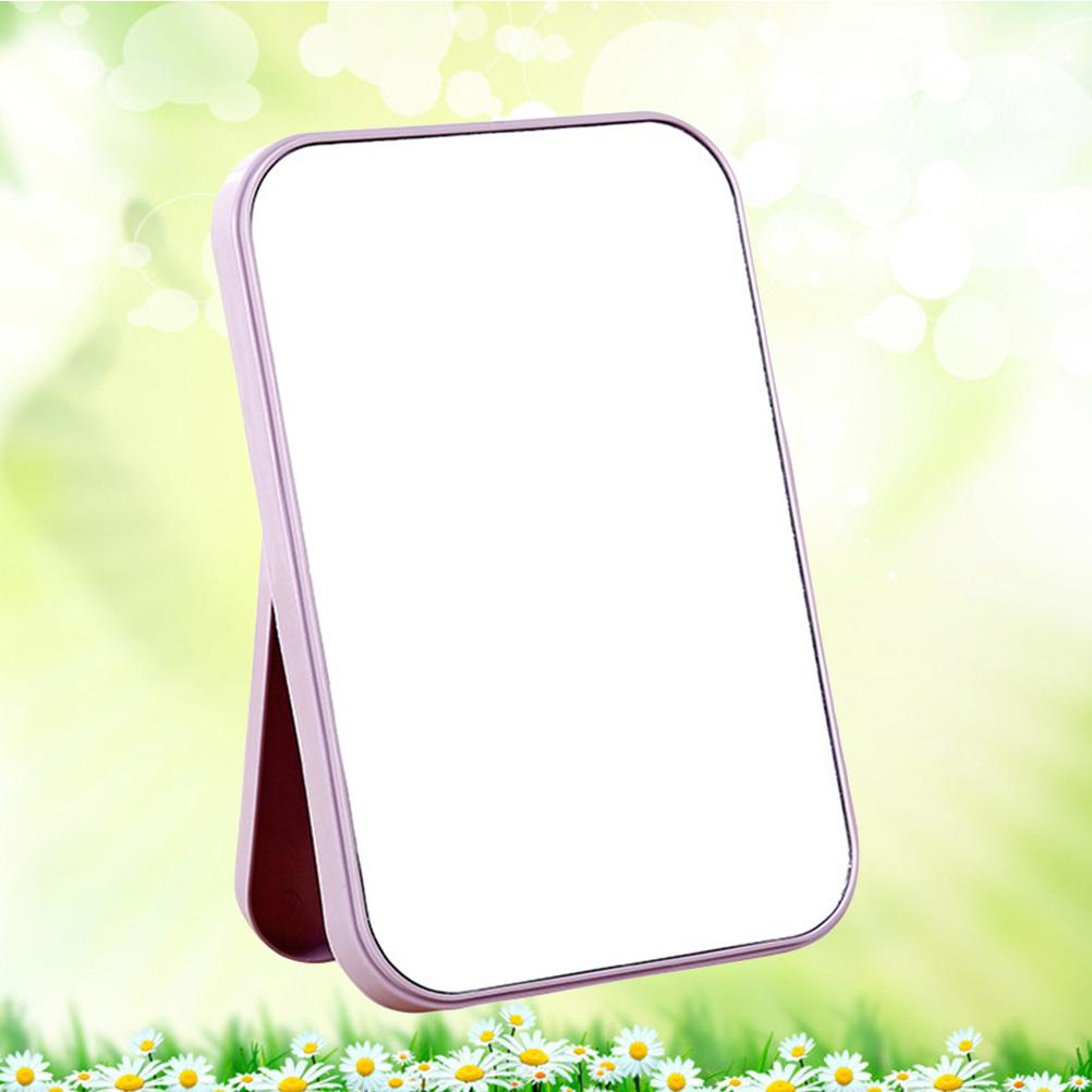 

Portable Foldable Cosmetic Mirror Simple Design Makeup Mirror Compact Desk Folding Mirror Travel Collapsible Mirror Fodable лавандовый