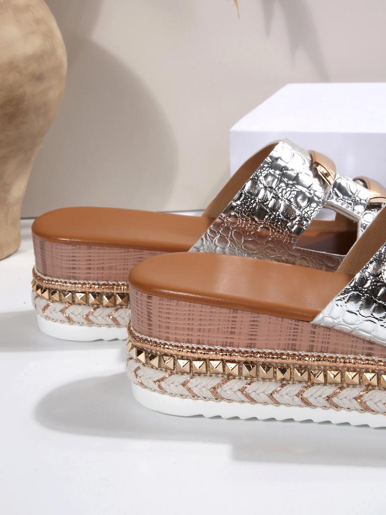 Thick-soled Slippers Women's Summer Outer Wear 2025 New Slope Heel High-end Outer Wear Is Beautiful, Cool Slippers Summer with Skirt Half Drag
