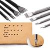 4Pcs/set 1/2/4/6 Prong DIY Leather Hole Punch Tool Leather Stitching Tools Diamon Chisel Leather Carving Punch Hole Tool
