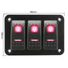 Car Truck Marine Ship Circuit Breaker Auto Accessories 3 Gang Rocker Switch Panel ON/OFF Lights DC 12V/24V With Icon Sticker Switches Seat 3
