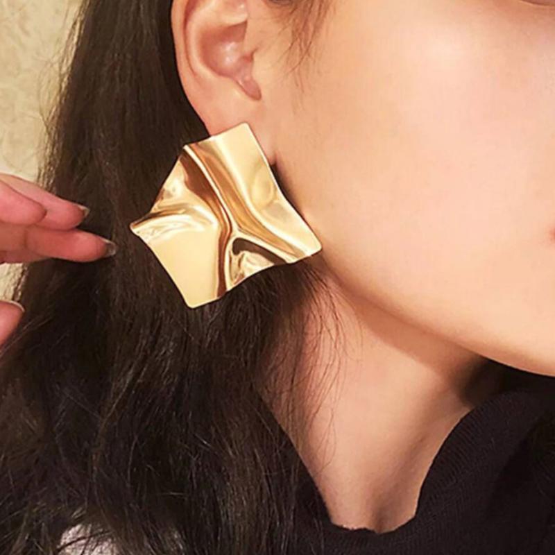 Geometric Irregular Mirror Earrings For Women, Exaggerated Creative Personality Trendy Earrings, High-End Temperament Versatile Accessories.