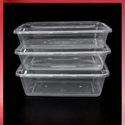 Transparentní obdélníkový jednorázový obědový box – potravinářský zahuštěný plast pro s sebou