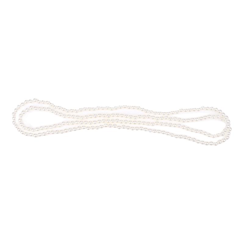Long Cream Glass Necklace For Women Imitation Pearl Party Jewelry Fashion Accessories Multi-Layer Sweater Beads Chain