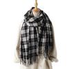 Simple Imitation Cashmere Warm Shawl Scarf Autumn And Winter Fashion High-End Plaid Elegant Rhyme Versatile Fringed Scarf