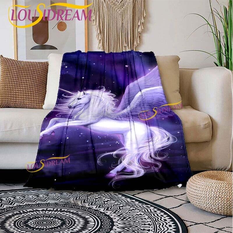 Unicorn Series Printed Super Soft Flannel Blanket Flannel Bedspread Bedding Sofa Home Sofa Cover