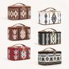 1pcs/set Bohemian Ethnic PU Leather Waterproof Makeup Bag Travel Cosmetic Organizer with Multi-Pockets for Women