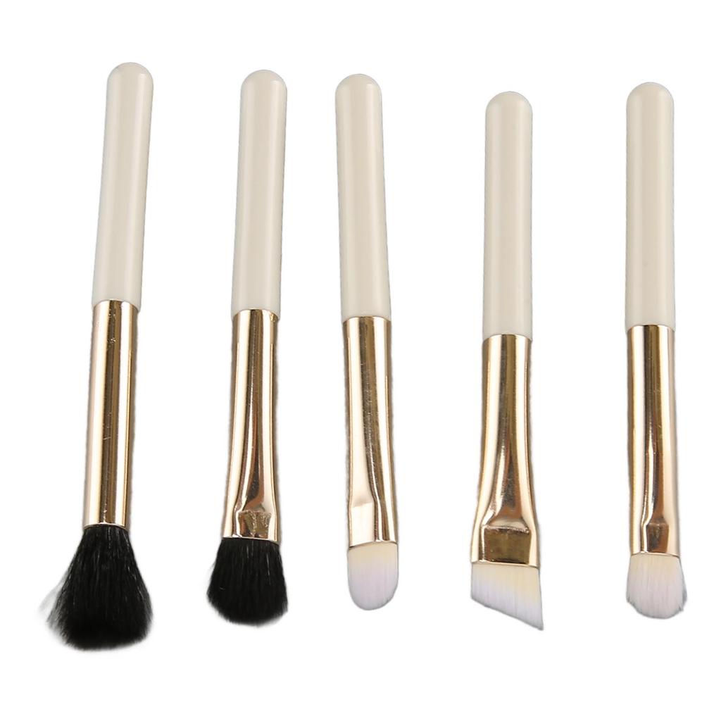 6 in 1 Makeup Brush Set Portable Synthetic Cosmetic Brushes Set for   Blending Powder Eye Shadow with Mirror