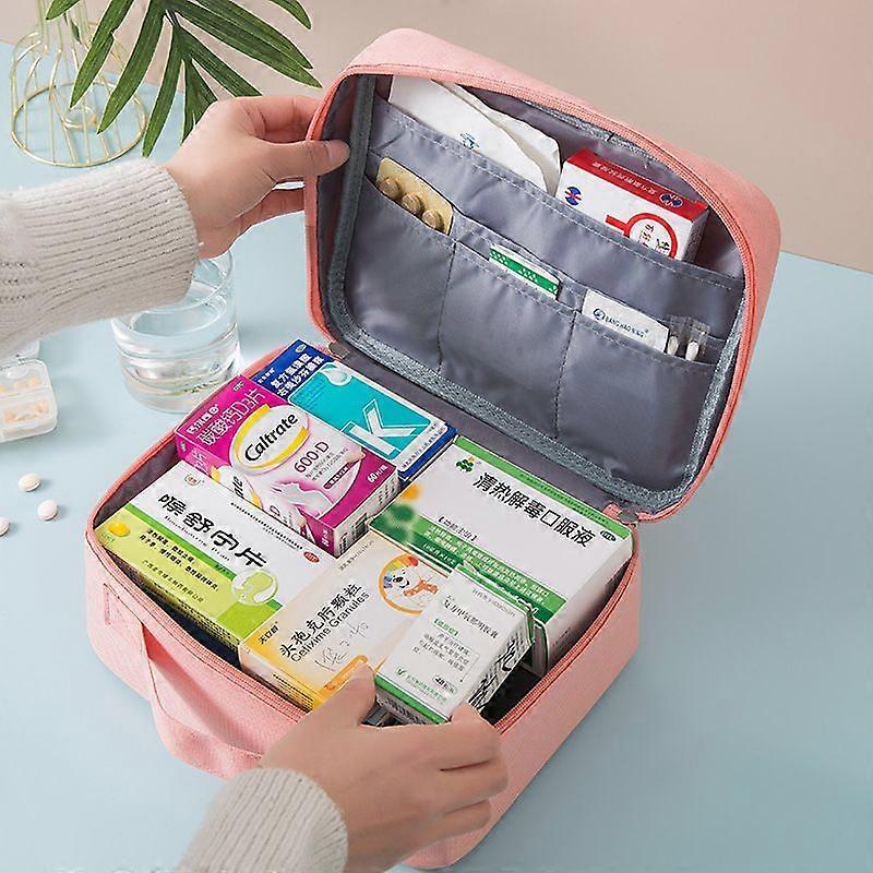 Zippered First Aid Bag Medication Organizer Emergency Pouch Carrier