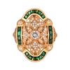 Jewelry Copper Bottom Gold-Plated Simulation Red Corundum Rose Gold Ring Retro Style Micro-Inlaid Ring