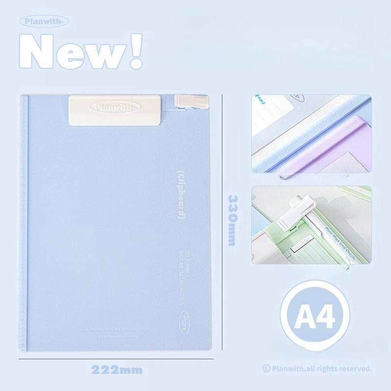 Planwith plan Contrasting colors board folder, cream A4 folder writing pad