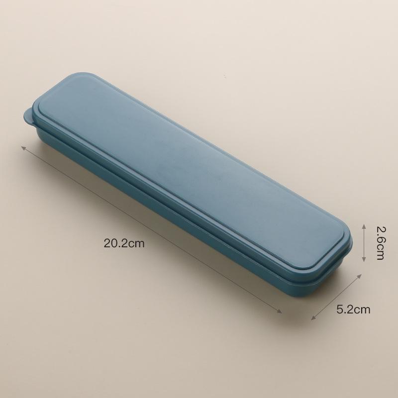 Compact Travel Cutlery Set: Transparent Clip-on Box with Dustproof Chopsticks, Spoon, and Fork for Students