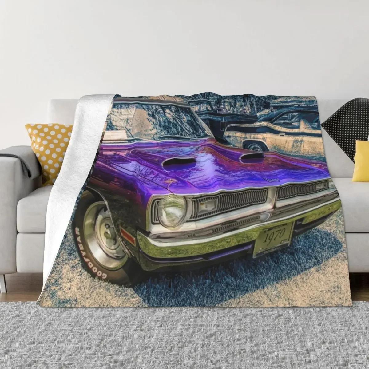 Фиолетовое 1970 Dart Swinger Плед для дивана Пушистое Большое Волосяное Одноволокнистые Пледы плед пледы для кроватей Size: 75*100cm, Weight: 230 GSM