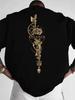 Unisex Balance Brain Heart Back Print T‑shirt Golden Mystical Symbol Graphic Casual Short Sleeve Crew Neck Streetwear Tee