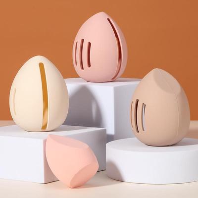 Tragbare Aufbewahrungsbox aus Silikon für Beauty-Eier – Staubdichter und atmungsaktiver Puderquastenbeutel