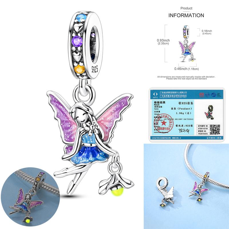 100% Kupfer Perle Elf Blume Fee Zirkon Anhänger Passen Original Armband Anhänger Charms Für Schmuckherstellung