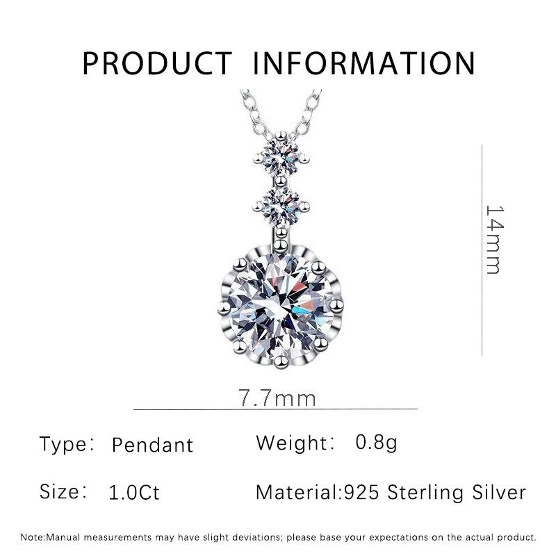 Sterling Silver Simulated Moissanite Snowflake Pendant Necklace for Women - Elegant Fashion Jewelry