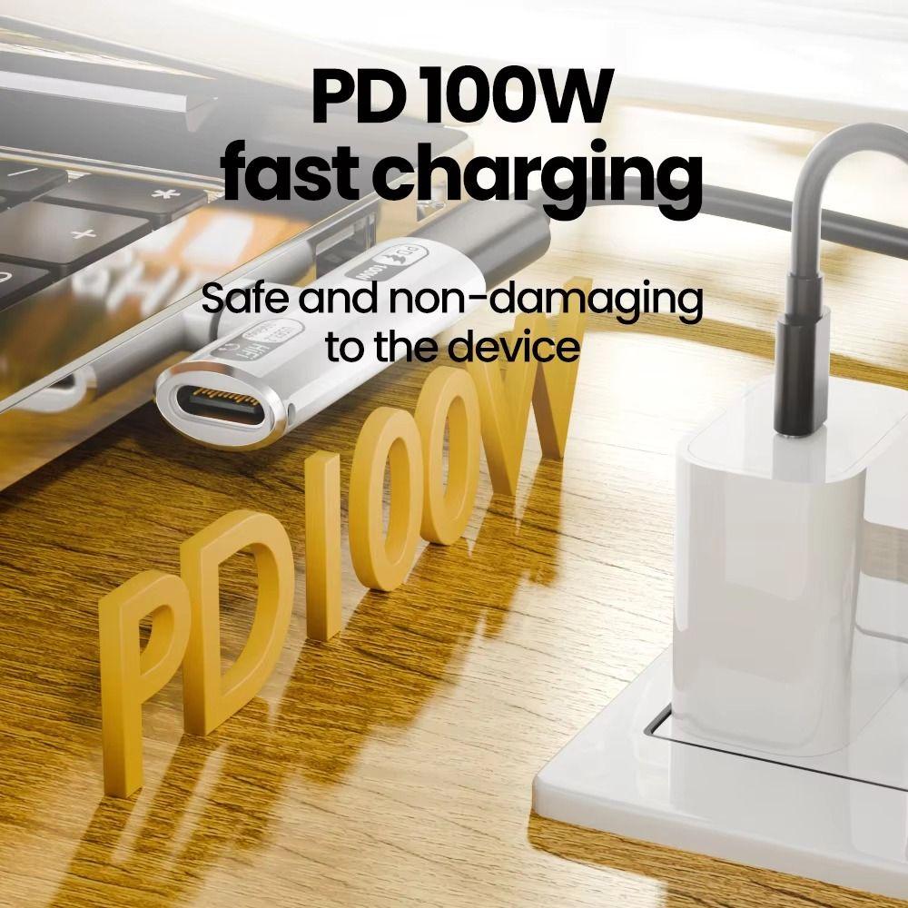 2 in 1 USB Type C Adapter Right Angle PD 100W USB OTG Adapter Portable Fast Charging for Phone/Computers/Laptop/U Disk