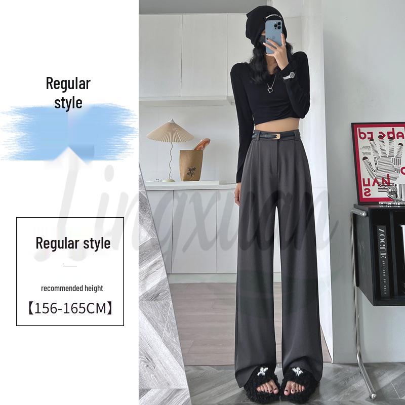 Spring 2026 Women's High Waist Wide Leg Straight Suit Pants