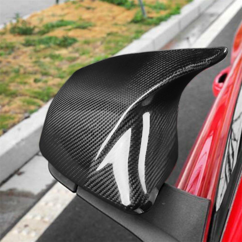 Carbon Fiber Side Mirror Cover Caps For Ford Mustang w/ LED Turn Signal 2015-17