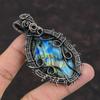 Labradorite Gemstone Pendant Copper Wire Wrapped Pendant Handmade Pendant Labradorite Pendant Jewelry Copper Jewelry For Gift Healing Stone