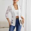 Fashion Spring Summer Lace Stitching Small Suit Jacket Women's Casual Blazer Elegant Coat Streetwear Tops Lady Slim Blazers