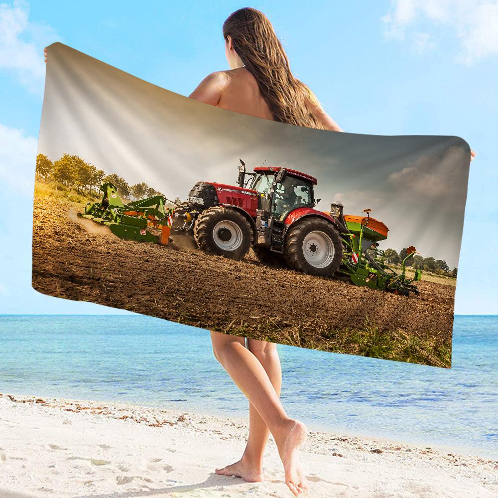 Auto Traktor Handtuch Mikrofaser Strandhandtuch Saugfähig Schnelltrocknend Weich Yoga Schwimmen Resort Bergsteigen Handtuch