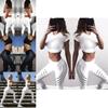 High Waist Women Leggings Reflective Strip Workout Trousers Yoga Pants Sport Fitness Sexy