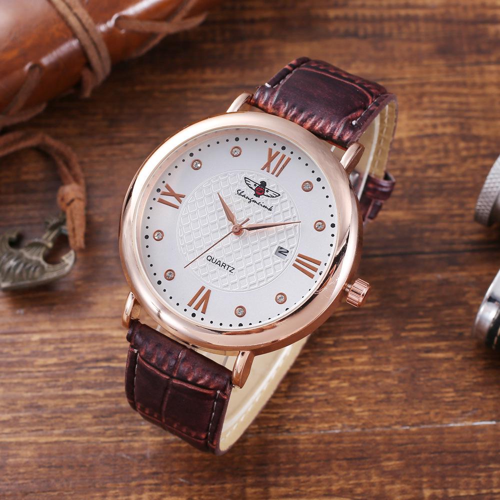 Men's Classic Gift Set: Watch, Leather Belt, Glasses, Perfume, Wallet (5 Pcs)