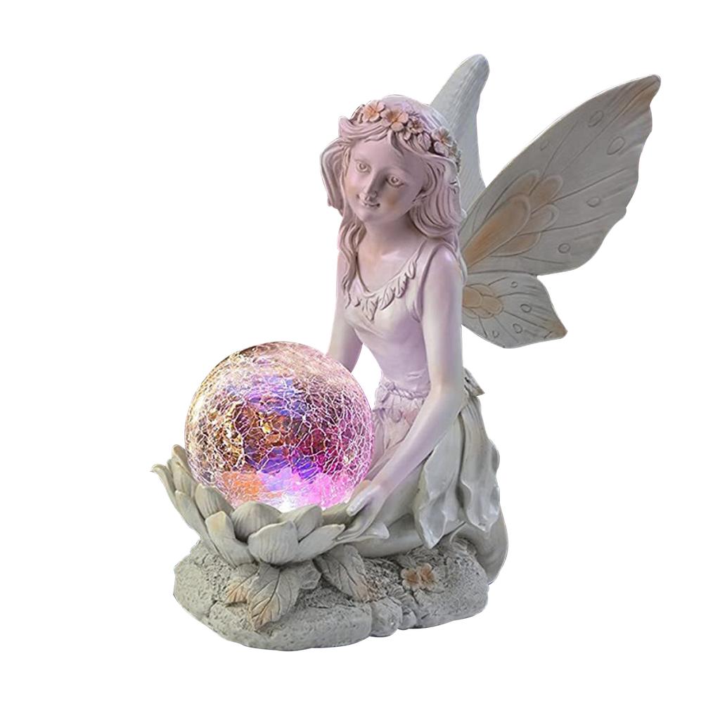 Luminous Resin Fairy Girl Ornaments Garden Decoration Carving Crafts