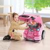 Children's Motor Set with Tools, 61 Pieces, Steering Wheel, Horn, Headlights, Storage Box and Wheels, 40x39x47 Cm, Pink