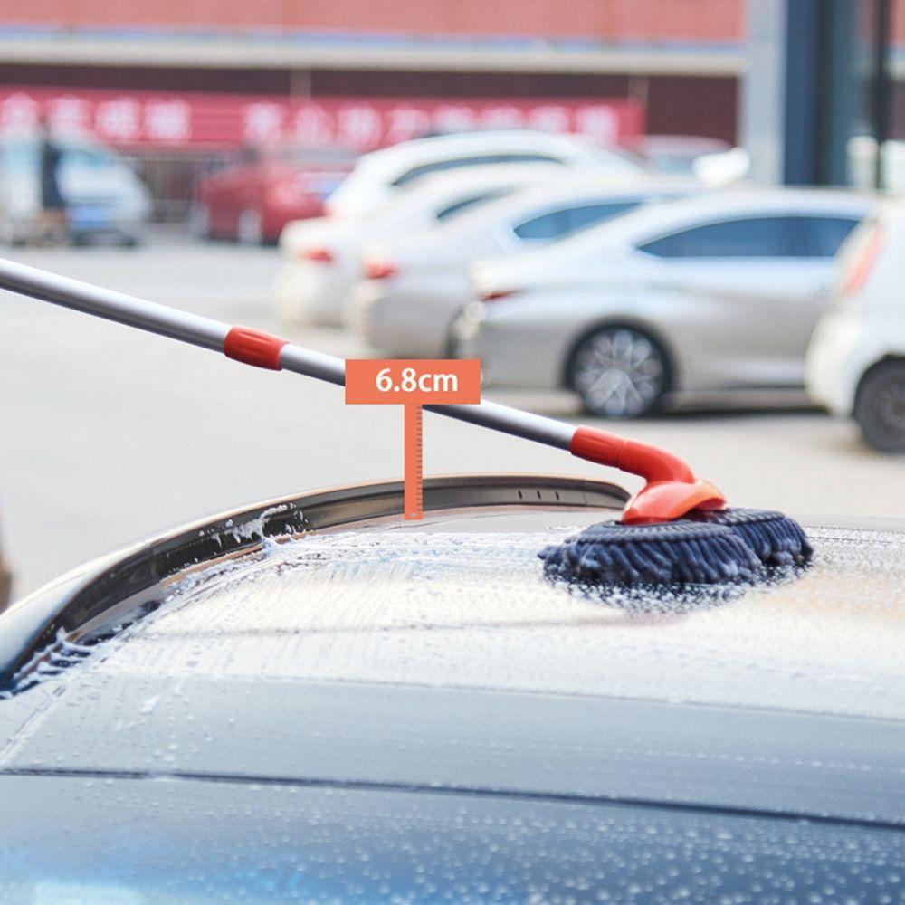 Three-Section Telescopic Car Cleaning Brush Double Brush Head Car Window Cleaner Tool  Foam Wash