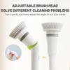 8 In 1 Household Cleaning Brush 2 Gears Cordless Spin Scrubber USB Charge Handheld Cleaning Brush for Bathroom Tub Wall Tiles Floor Kitchen