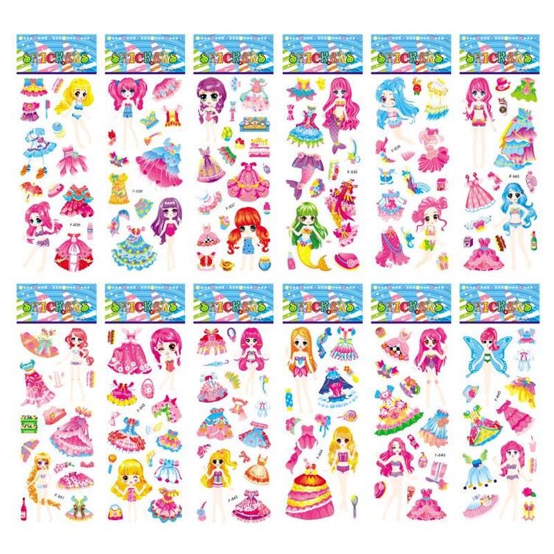 12 Sheets/Pack Kids Stickers Toy Creative Cute Seabed Animals Fishes PVC Sticker for DIY Scrapbooking Diary Phone Stickers