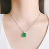 Jewelry Direct Sales Color Treasure Inlaid Simulation Emerald Pendant Retro Women'S Elegant Necklace