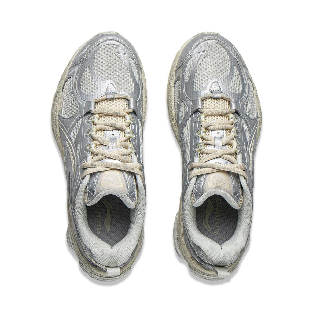 Li Ning Boom Support Cushioning Slip Resistant Abrasion Resistant Rebound Low Top Running Shoes Women's Silver Gray ARXV006-2