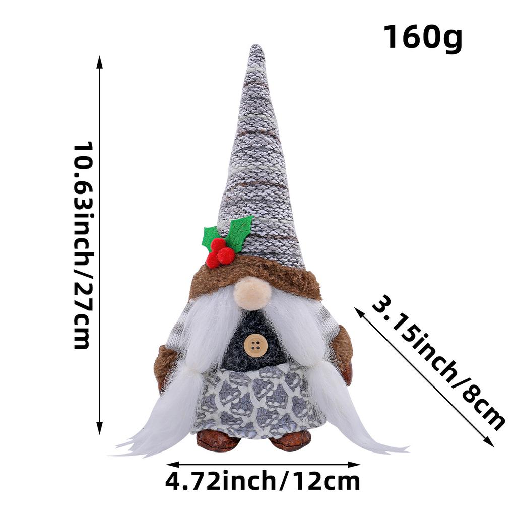 Creative Knitted Faceless Old Man Doll Ornament, Cute Plush Rudolph Dwarf Doll Ornament