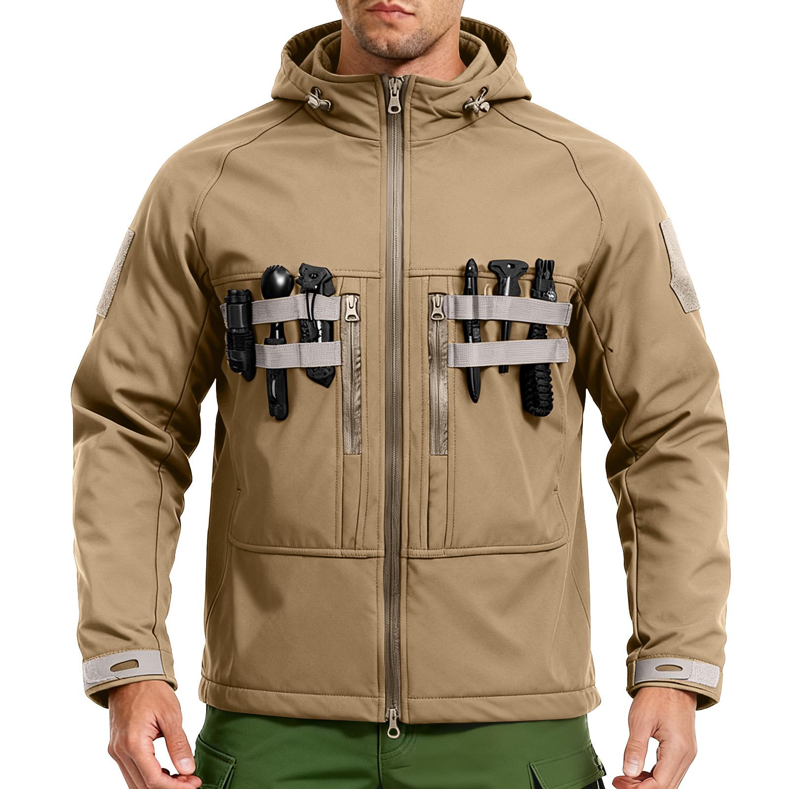 Men s Winter Color Jackets Men s Fashion Trend Jackets Breathable Windproof Jackets Outdoor Sports Jackets M хаки