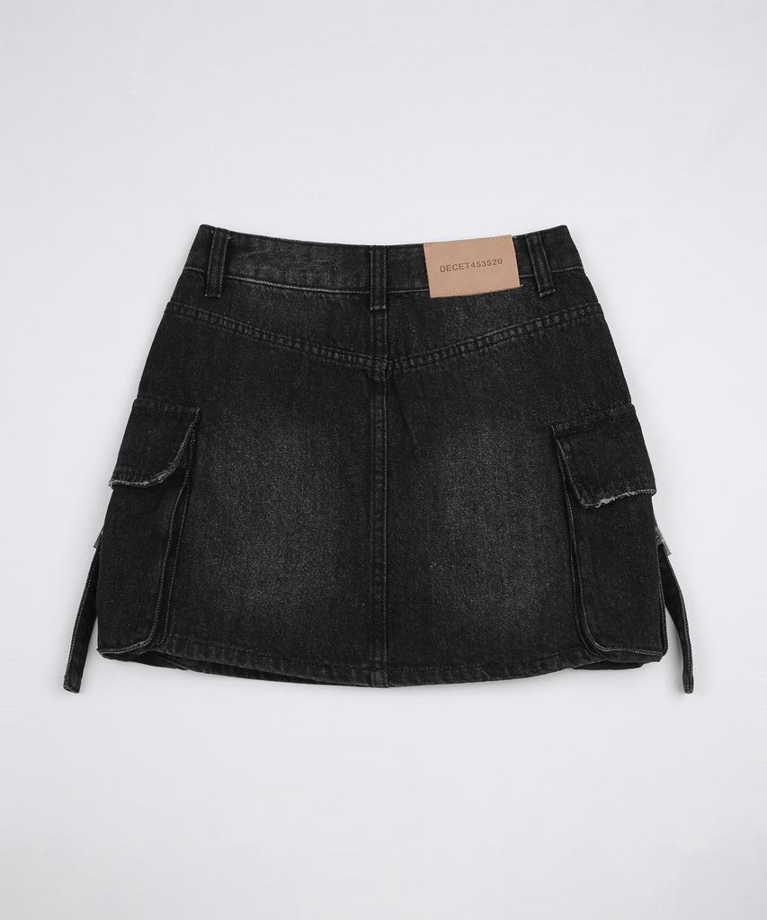 Deketeuumeon Cargo Mini Skirt Dcsk004Blacka