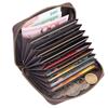 Fashion Genuine Leather Men Credit Card Holder Zipper Wallet Card Case