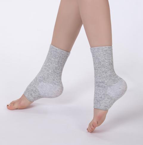 Elastic Knitted Bamboo Charcoal Ankle Support Sports Protection Double Ring Closure Compression Bandage with Pain Relief S